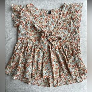 SHEIN Floral Ruffle Blouse